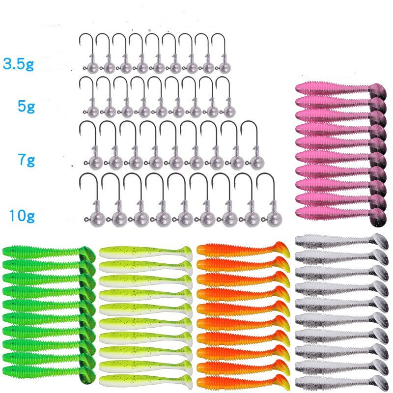 Portable Plastic Accessory Box Lead Hook Soft Bait Set
