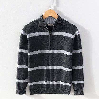 Men's Cotton Wool Turtleneck Half Zipper Sweater