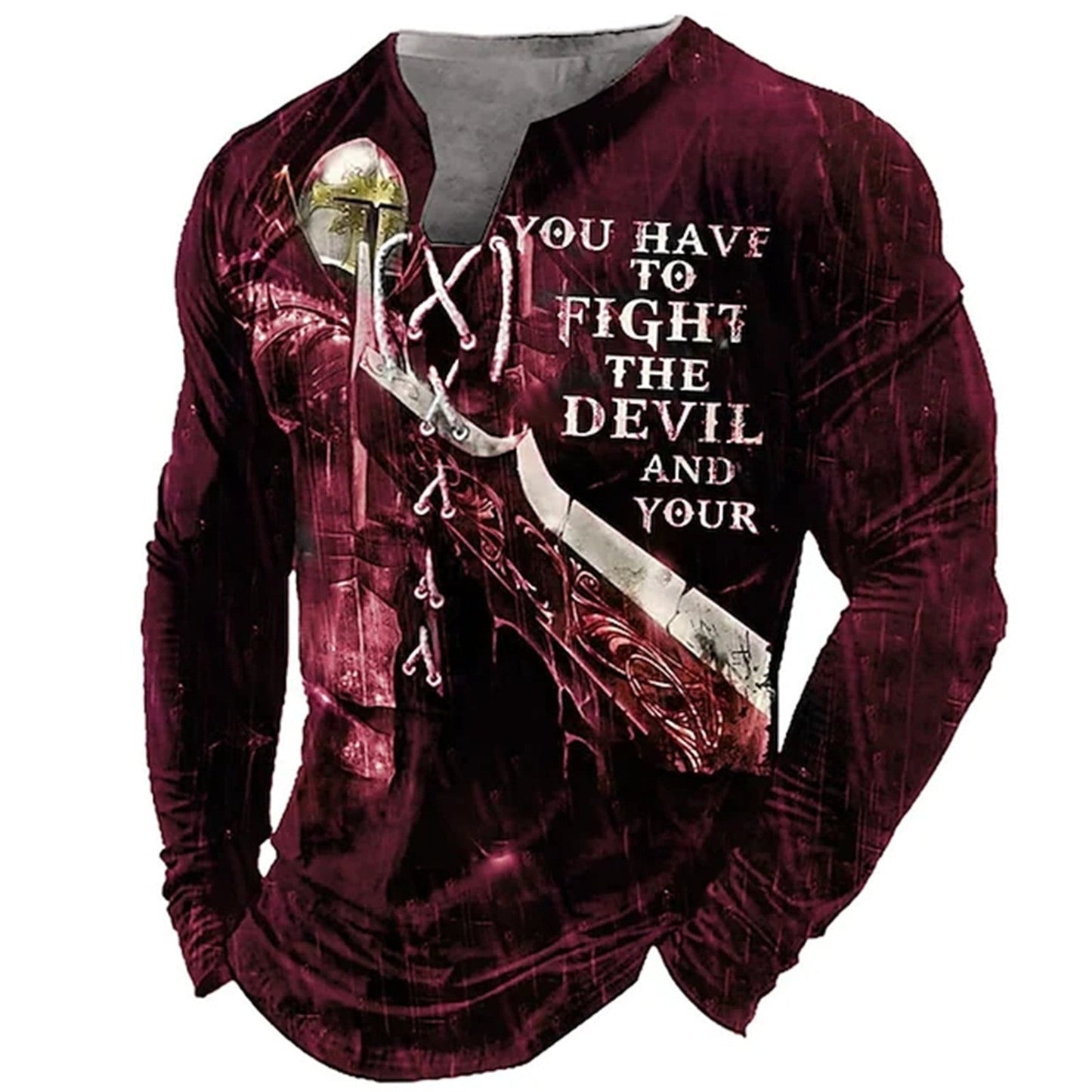 3D European American Sports Long Sleeve Shirt