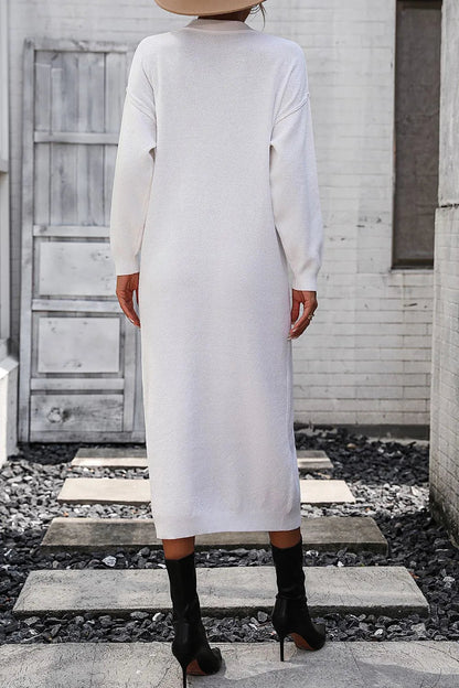 Button knit sweater dress fashionable temperament commuting women's sweater women