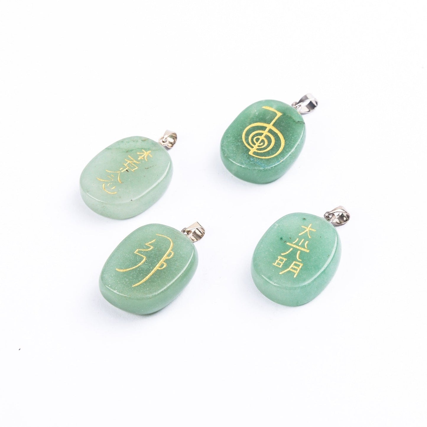 Natural Crystal Oval Carved Diy Necklace Pendant