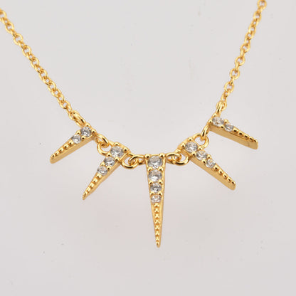 S925 Sterling Silver Tapered Diamond INS Style Necklace