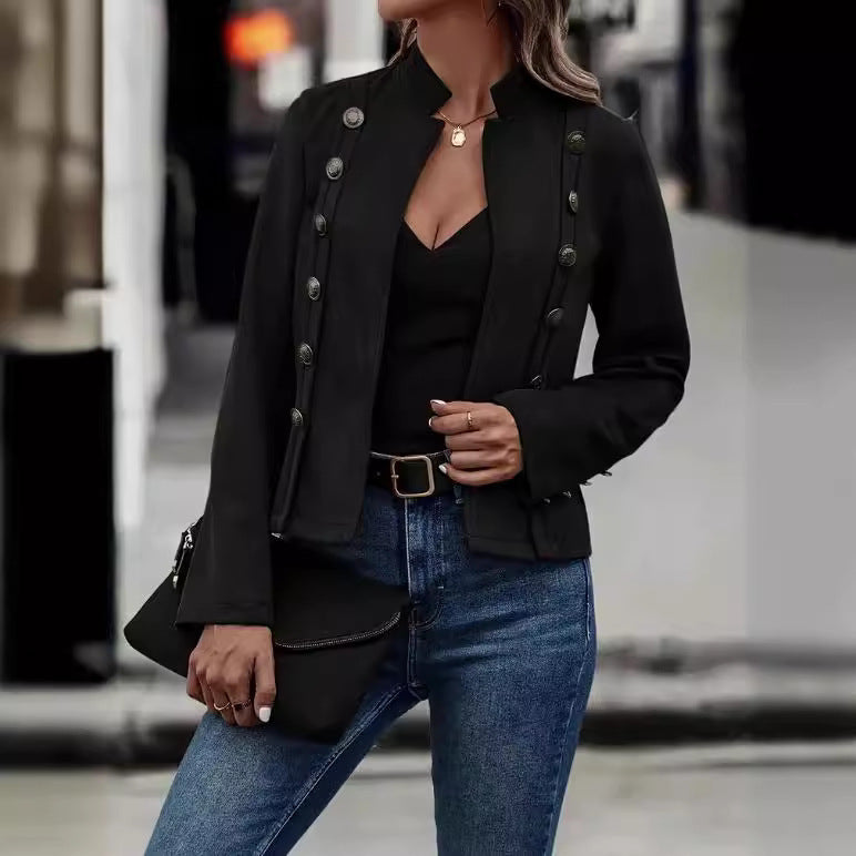 Women's Double-Breasted Deerskin Velvet Retro Jacket