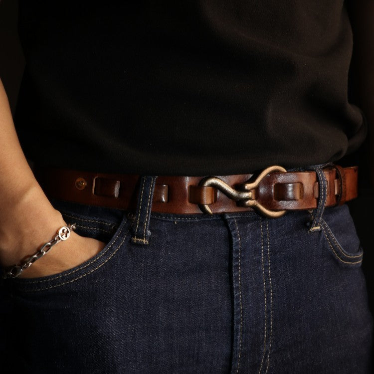 Men's Hemp Copper Buckle Woven Belt