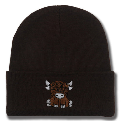 Cartoon Long Hair Yak Knitted Hat Winter Warm Wool