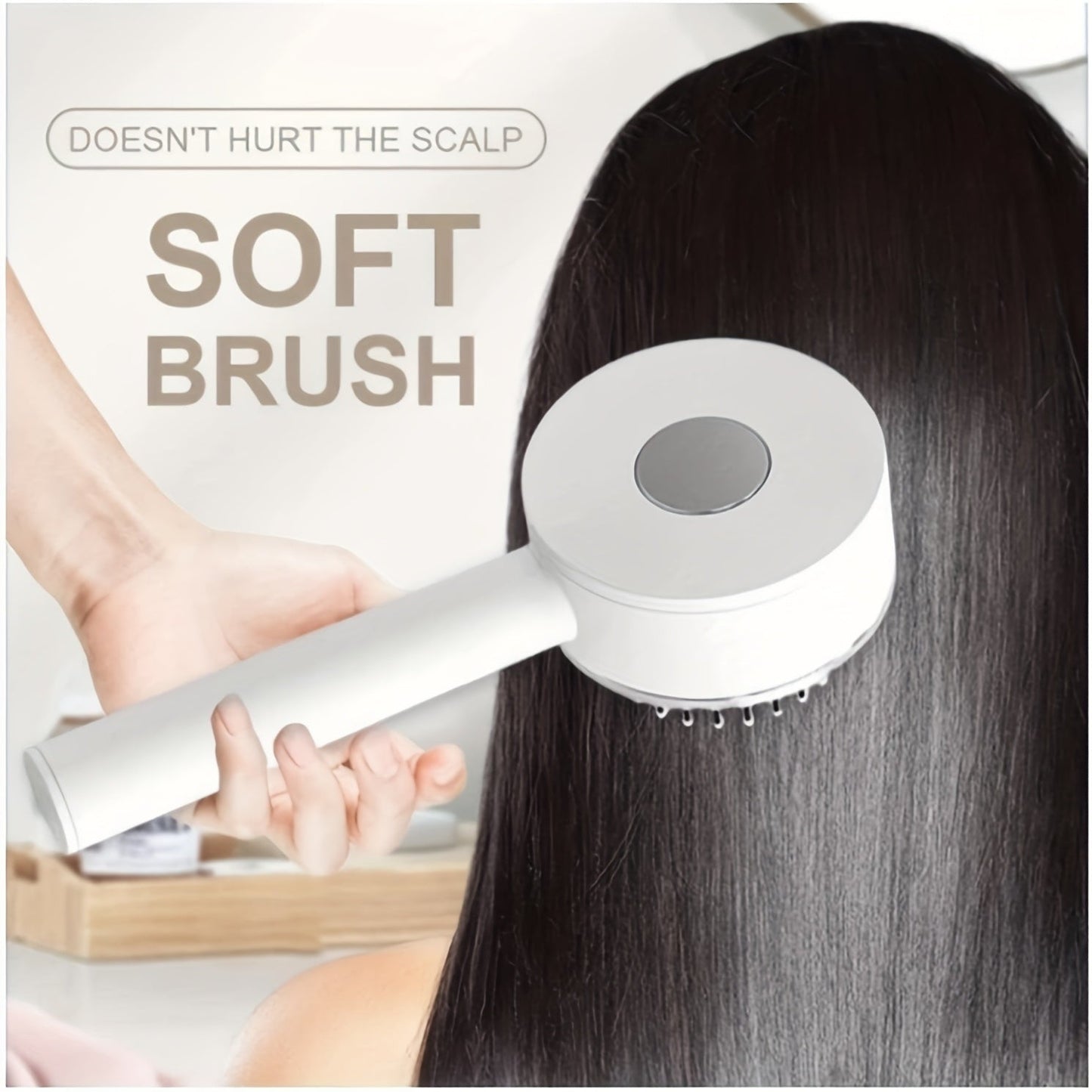 Self-Cleaning Anti-Static Massage Brush