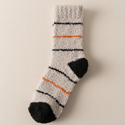 Coral Fleece Mens Mid-calf Warm Sleeping Socks