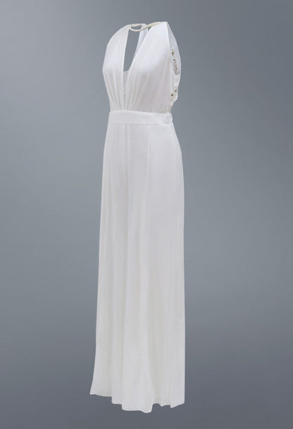 Sexy Deep V Halter Jumpsuit Casual Trousers