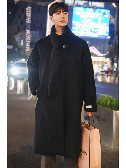 Mid To Long Woolen Coat Men's Autumn And Winter Yuppie British Style Suit Jacket