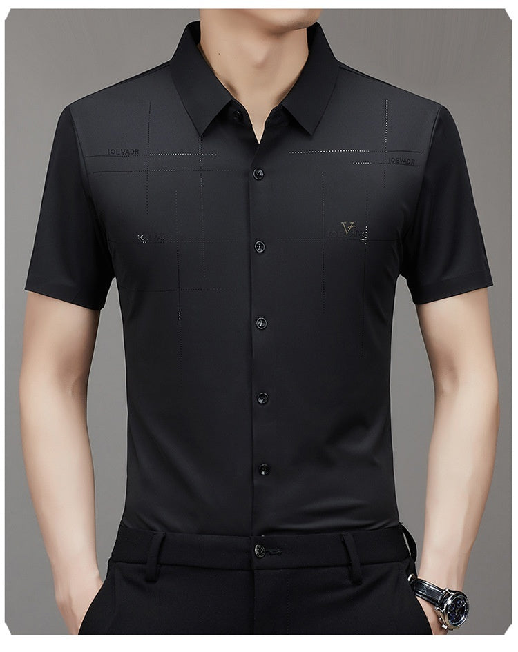 Summer Men's Short Sleeve Seamless Business Shirt