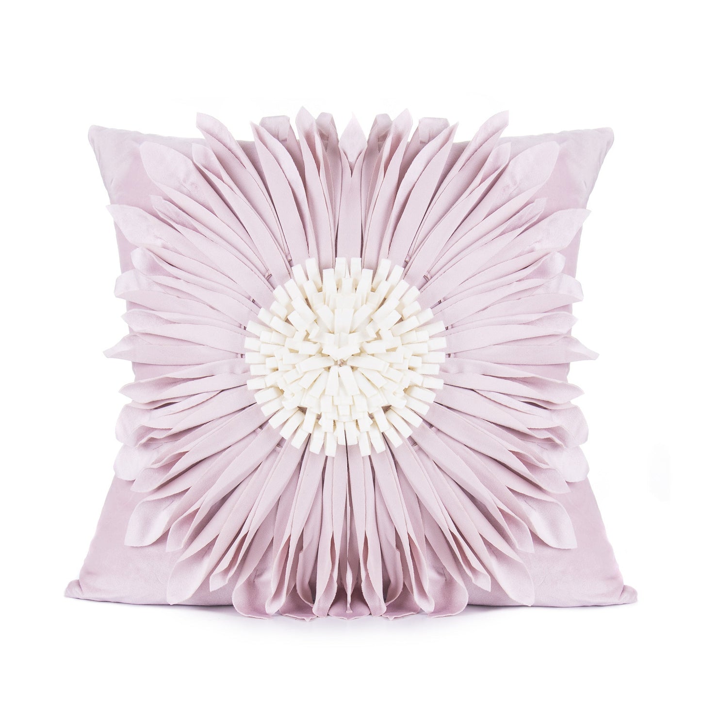 Modern White Velvet Chrysanthemum Pillow