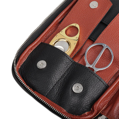 Portable Leather Cigar Travel Case