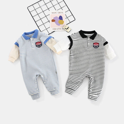 Baby Onesies Striped Male Baby Newborn Clothes Baby Autumn Clothes