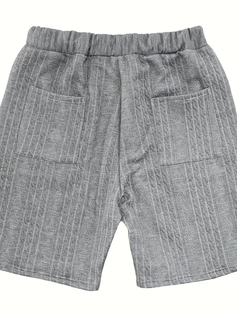 Men's Jacquard V Neck Shirt & Shorts Set