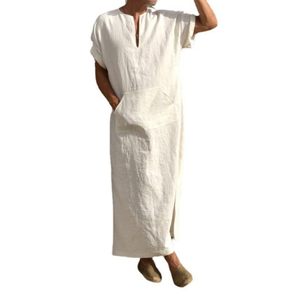 Short Sleeve Long-cut Robe Coat for Men