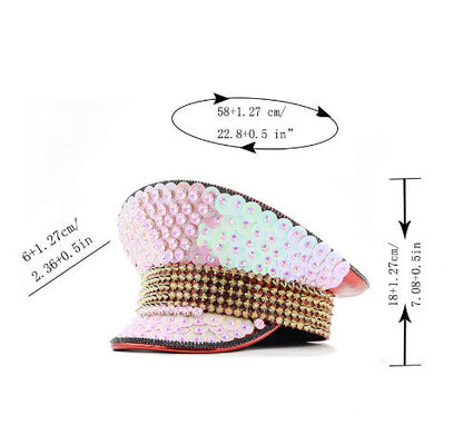 Pink Sequin Women's Wedding Cap