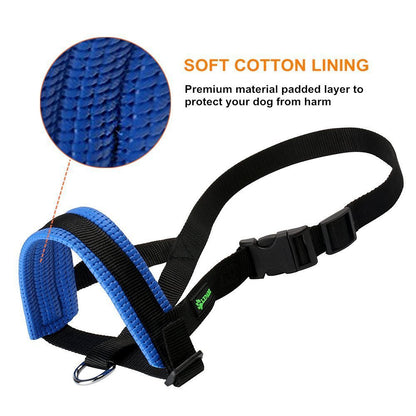 Dog Mouth Muzzle Anti Bark Dog Collar Breathable Dog Training Tool Nylon Muzzle Set With Stripes Summer Pet Leashes