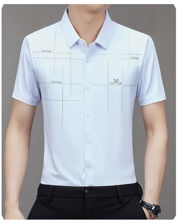 Summer Men's Short Sleeve Seamless Business Shirt