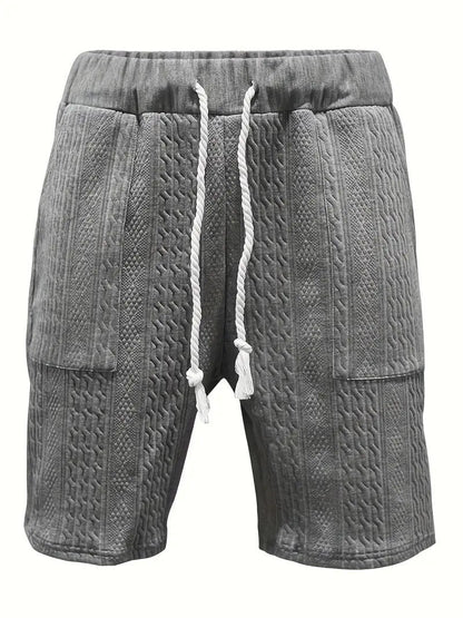 Men's Jacquard V Neck Shirt & Shorts Set