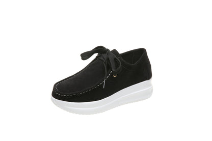 Casual sports single shoe round toe lace up flat bottom comfortable mesh women's shoes