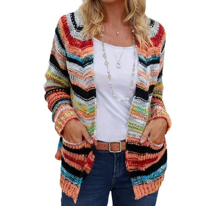 European and American Fashion Printed Knit Sweater