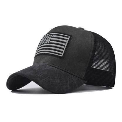 Men's Washed Distressed Embroidered Breathable Hat