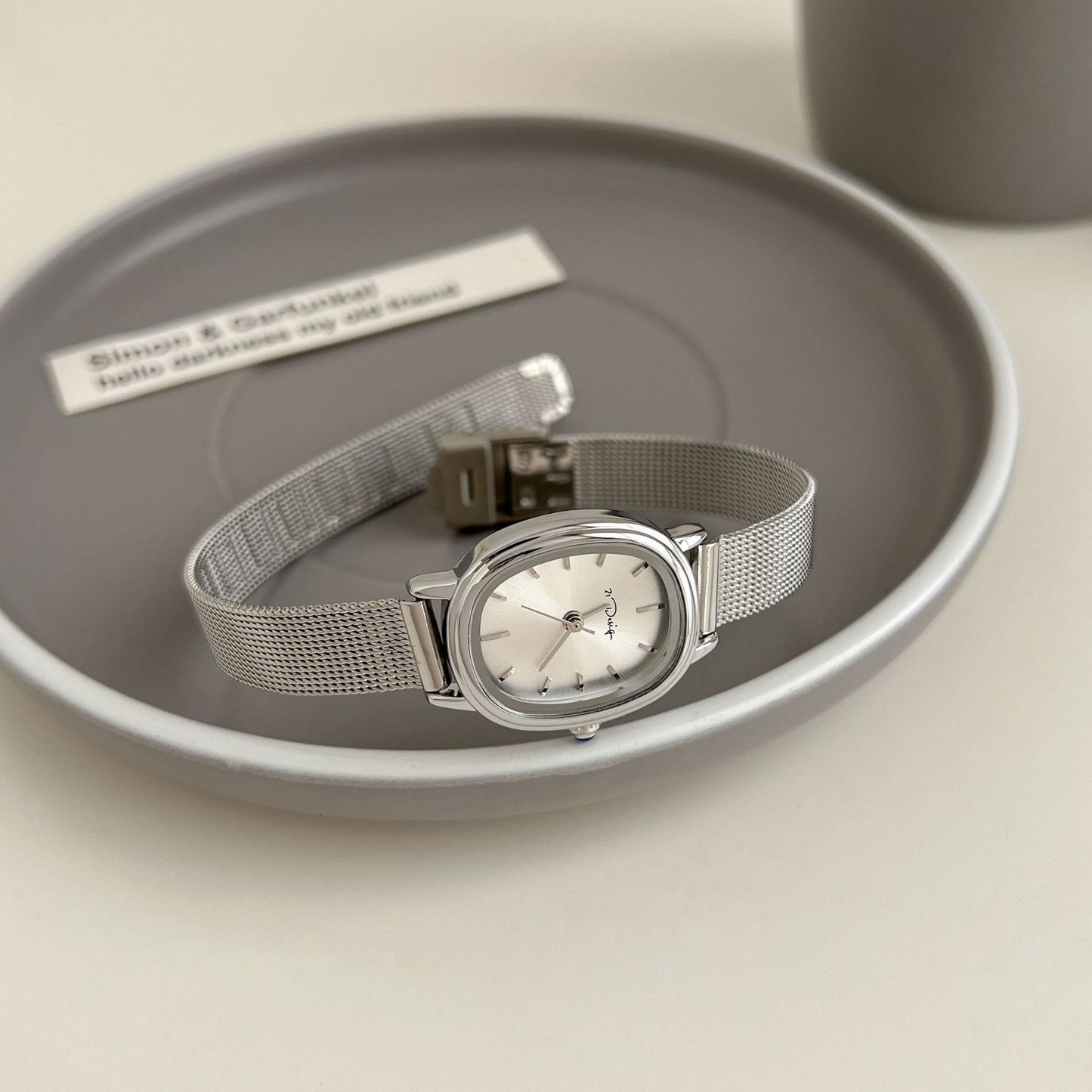 Women's Oval Mesh Strap Watch