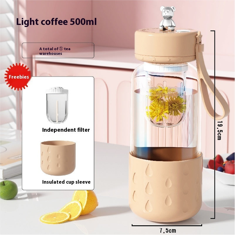 Magnetic Tea Infuser Glass Cup