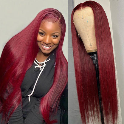 Long Straight Front Lace Wig Smooth Hair