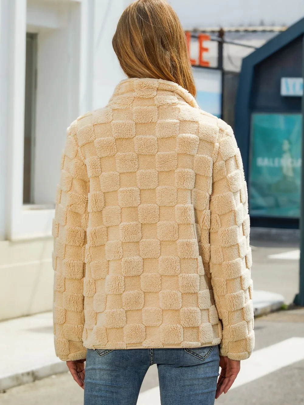 Checkered Zip Up Jacket