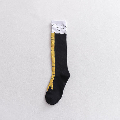 Chicken Claw Socks Women's Over Knee Socks Ostrich Pattern Knee Legs Chicken Feet Long Tube