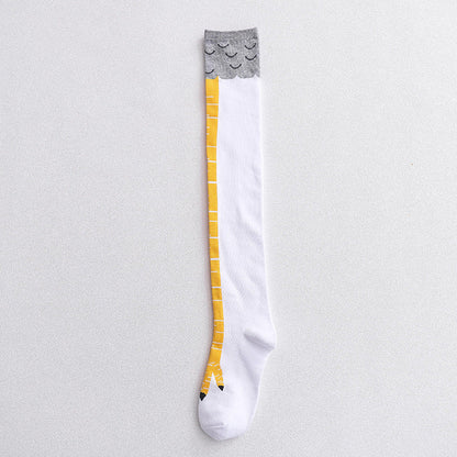 Chicken Claw Socks Women's Over Knee Socks Ostrich Pattern Knee Legs Chicken Feet Long Tube