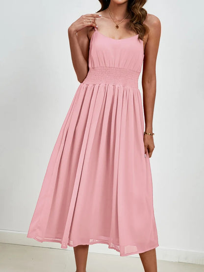 Chiffon dress V-neck strapless long dress for wedding guests