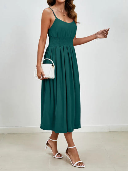 Chiffon dress V-neck strapless long dress for wedding guests