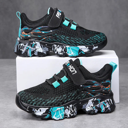 Children's sports shoes boys' mesh breathable soft soled running shoes
