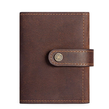 Coin Purse Metal Card Case Leather Card Sleeve ID Sleeve Leather Credit Card Holder