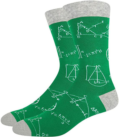 Colorful Mathematical Formula Problem Solving Printed Men's Socks Cotton Socks