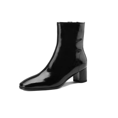 Women's Short Boots, Chunky Mid-heel, Thick Fur Snow Boots, Cotton Boots