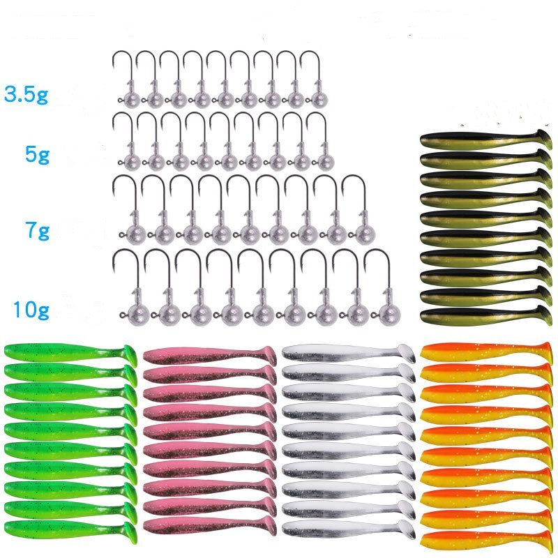 Portable Plastic Accessory Box Lead Hook Soft Bait Set