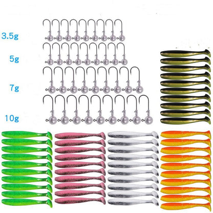 Portable Plastic Accessory Box Lead Hook Soft Bait Set
