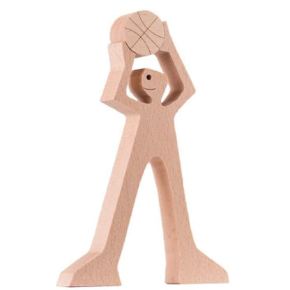 DIY Wooden Dog Figurine Sculpture Home Decor
