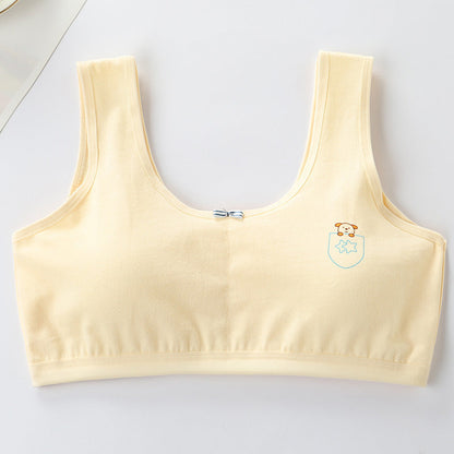 Primary Student Vest Female Junior High  Girl High School  Underwear Pure Cotton Bra