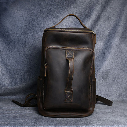 Vintage Crazy Horse Leather Travel Backpack