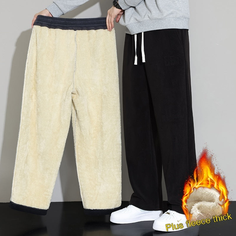 Winter Men's Cashmere Straight Wide-leg Pants