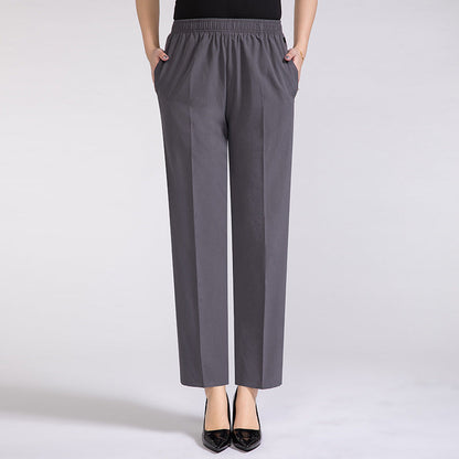 Plus Size Ice Silk Cropped Pants