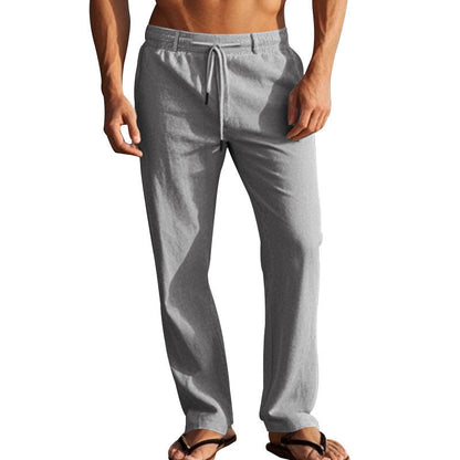 Men's Drawstring Cotton Linen Trousers
