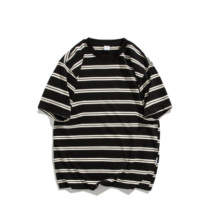 Summer Cotton Round Neck Short Sleeve Shirt