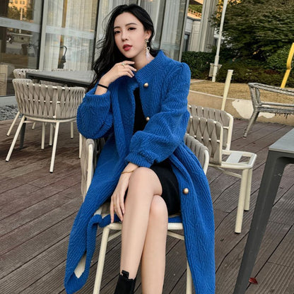 Faux Lamb Fur Leather Coat