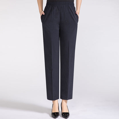 Plus Size Ice Silk Cropped Pants