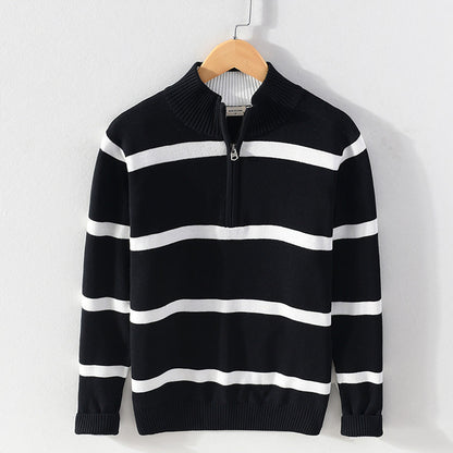 Men's Cotton Wool Turtleneck Half Zipper Sweater
